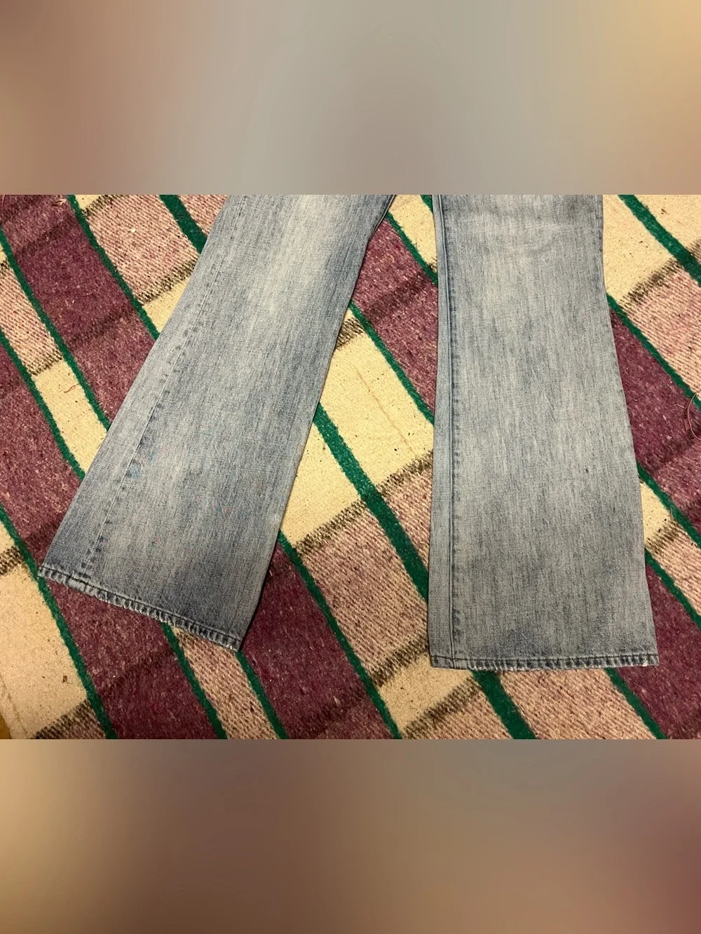 Pistola Mid Rise Flare Jeans Size 25 Light Wash Distressed Premium Denim Minimal